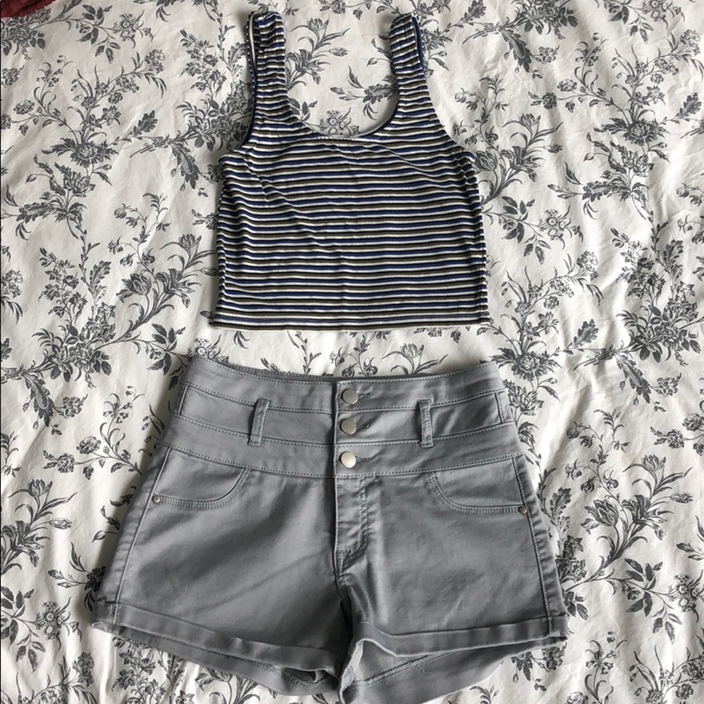 Gray High Wasted Short by Refuge